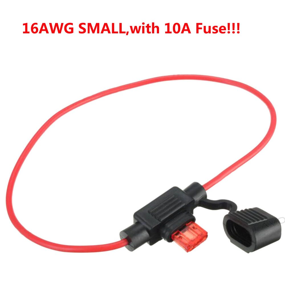 1PC Small Size Auto Fuseholder Waterproof In-Line Car Inline Blade Type Car Safety Fuse Holder with Cover,10A MINI Fuse Optional: Dark Grey