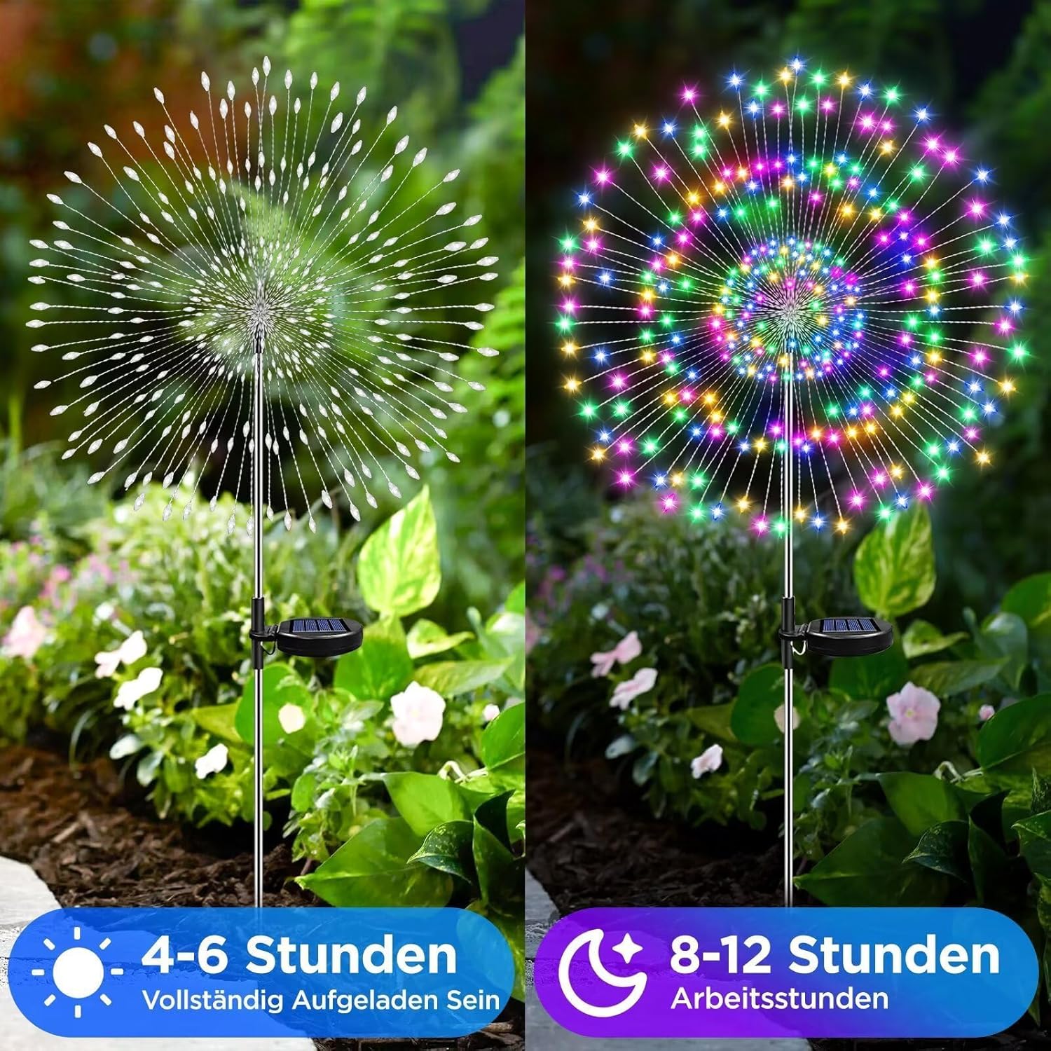 Luces solares para jardín al aire libre, 60/200/420LED, estaca de iluminación de diente de león, luz Solar de fuegos artificiales para decoración de césped de Navidad y Halloween