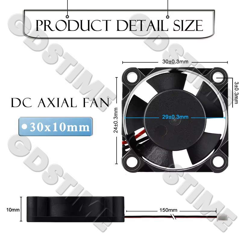2 stks Gdstime DC 24 V Fan 30 MM x 10 MM Dual Kogellager Borstelloze Auto Lamp Koelventilator 30mm Micro fan 3010 Audio Koelventilator