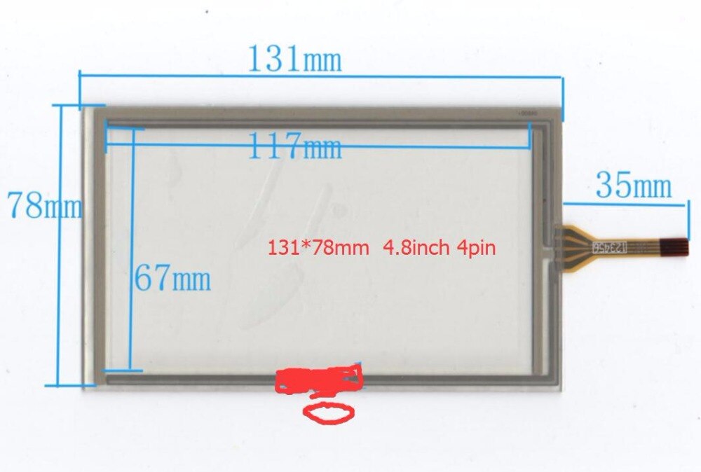 4.8 -inch 4-wire resistive touch screen outside 131 * 78 GPS touch screen The side line MP3 touch screen