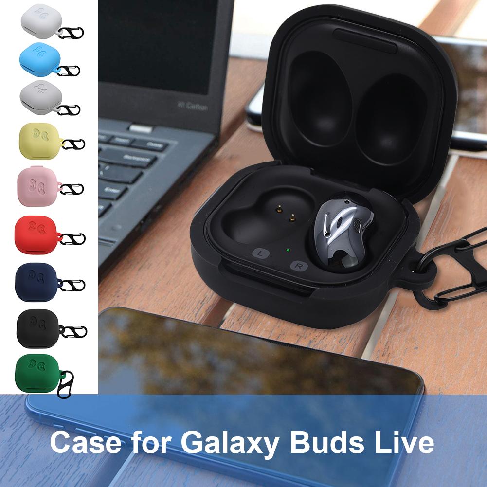 Siliconen hoesje voor galaxy buds live koptelefoonhoesje bluetooth koptelefoonhoesje headset beschermhoesje met haakje