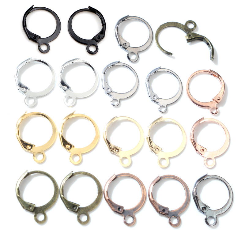 30-50 uds/lote de oro plata francés pendiente ganchos de alambre configuración Base aros pendientes para bricolajes artículos de fabricación de joyas al por mayor