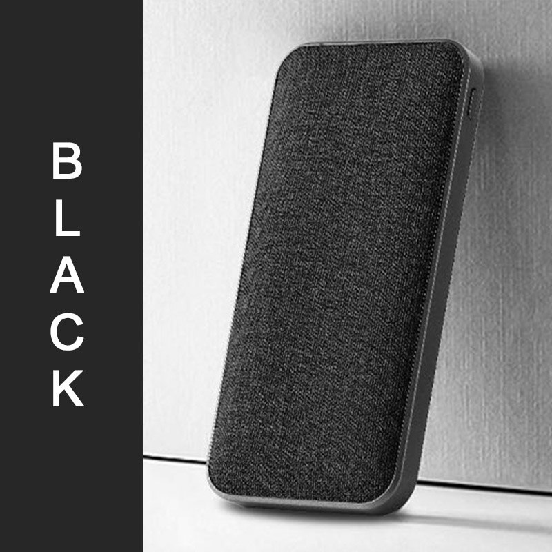 CASEIER 18W 10000 mAh Energie Bank PD QC 3,0 Für iPhone 12 11 XS Profi Max Samsung Xiaomi 10000 mAh Tuch Energie Tragbare Ladegerät: Schwarz