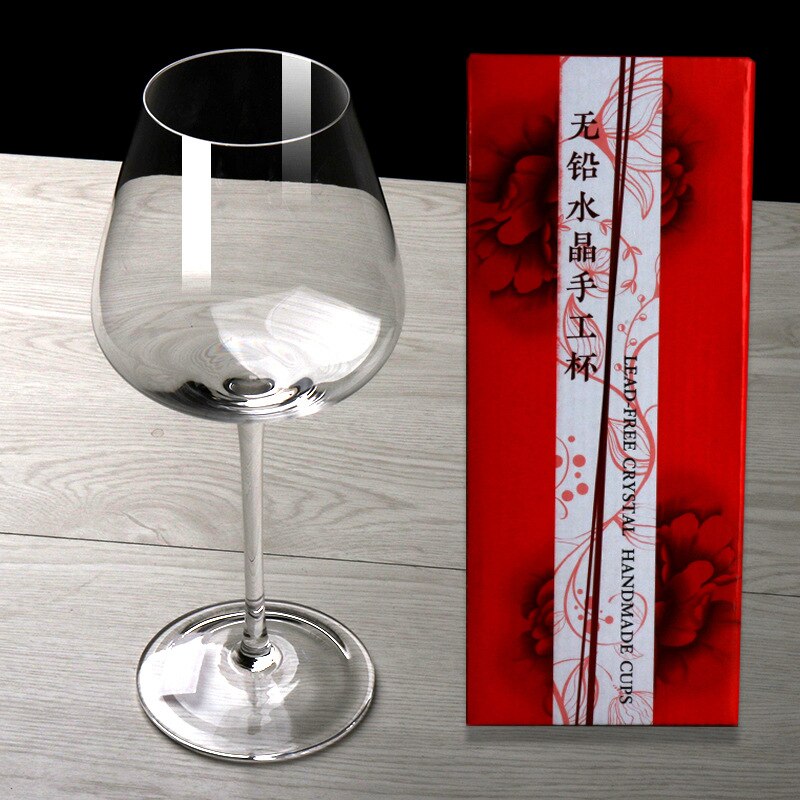 1Pcs 650Ml Loodvrij Kristal Rode Wijn Glas Hoge Voet Wijnglas Bordeaux Wijnglas Wijn Set Enkele Box Set 1 Doos