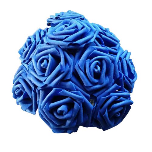 10 Stuks/pak 8Cm Home Decoratieve Bloemen 11 Kleuren Pe Foam Kunstmatige Rose Bloemen Voor Bruiloft Valentijnsdag Decoratie: Deep Blue