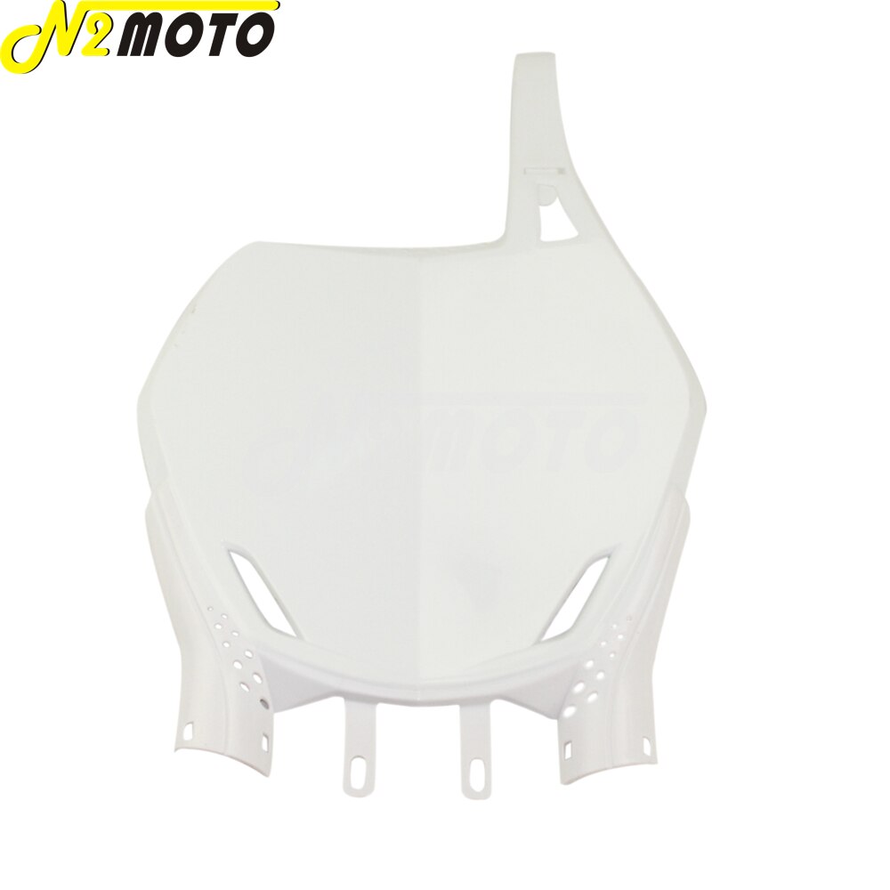 Placa de nombre de número delantero Universal para Motocross, color blanco y negro, para Kawasaki, Suzuki, Yamaha, Honda, CRF, CRE, KLX, KLR, DRZ, WR, YZ, 85, 250, 450: Blanco
