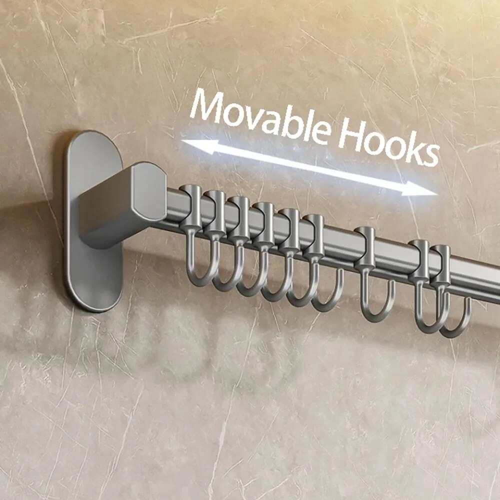 Ganchos organizadores de cocina, colgadores de pared, estante para utensilios de cocina, soporte para cuchillos, tabla de cortar, tapa de cuchara, accesorios de almacenamiento sin taladro