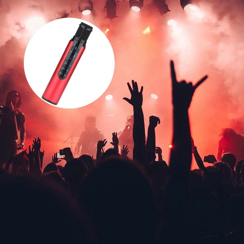 Wireless Microphone Mobile Phone Sound Card Live Dynamic Coil Sound Change o Microphone Integrated Microphone Red