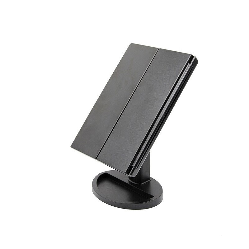 Led Touch Induction MakeupMirror Three Sides Fold Bring Lamp Mirror Desktop Benchtop Mirror Originality Fold Dressing Mirror