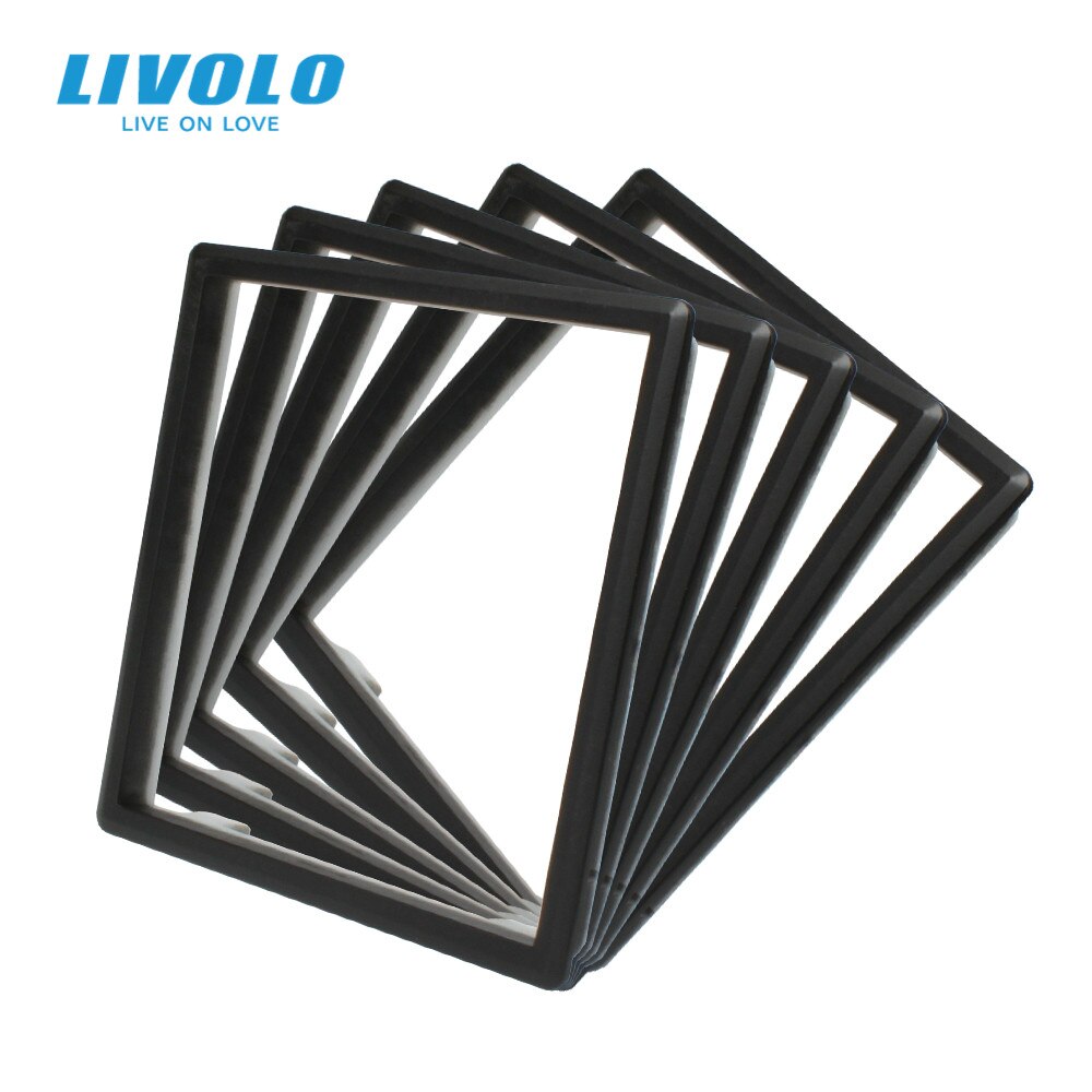 Livolo Eu Standaard Stopcontact Accessoire, Decoratieve Frame Voor Socket, Een Pack/5 Stuks, wit/Zwarte Kleur