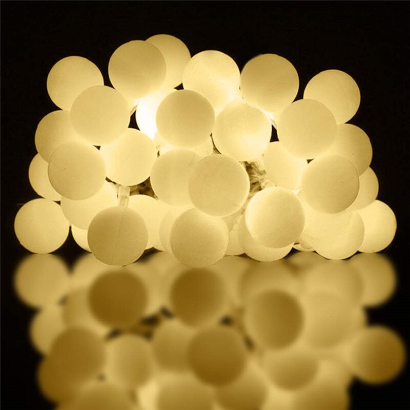 10m 20m 30m Weihnachten Girlande LED Ball Schnur Licht Lichterkette draussen Lampe Kette Lichter Weihnachten hochzeit Garten Straße Dekoration: Warmes Weiß / X
