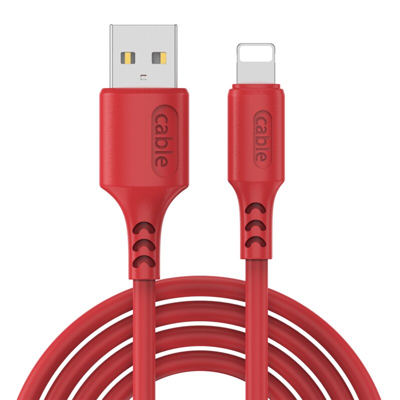 USB di Ricarica Veloce per il iphone 11 pro X XR XS Max 7 8 6 6S più 5 4S ipad cavo di Dati del caricatore del Cavo di Filo di silicone Liquido di Origine: Rosso / 1.8m