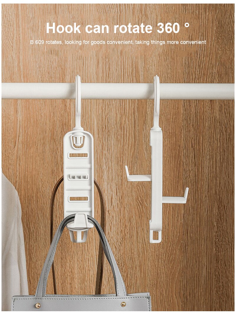 1pcs Rotatable Hanger Double-sided Coat and Hat Storage Hook Closet Adjustable Clothes Hanger Home Wardrobe Storage Hangers