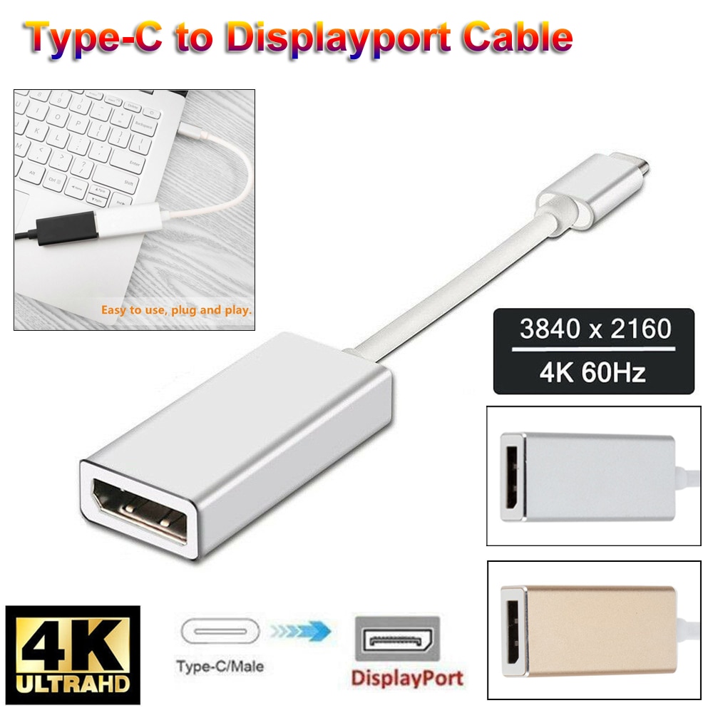 USB 3.1 Type C naar DisplayPort/mini DisplayPort Converter Standaard DP USB-C Adapter voor Macbook Pro Mini DP vrouwelijke converter