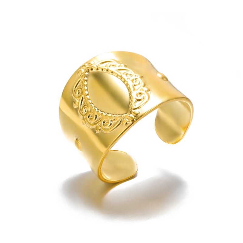 Minimalismo Chevron anelli a forma di V per pollice per gioielli da donna accessori geometrici anelli Midi regali per i migliori amici Bague Femme: Black / Placcato in Platino