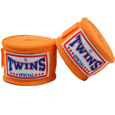 Gants d'entraînement de boxe thaïlandaise, 5m, bandage, protection du poignet, coup de poing, rond, MMA: Orange