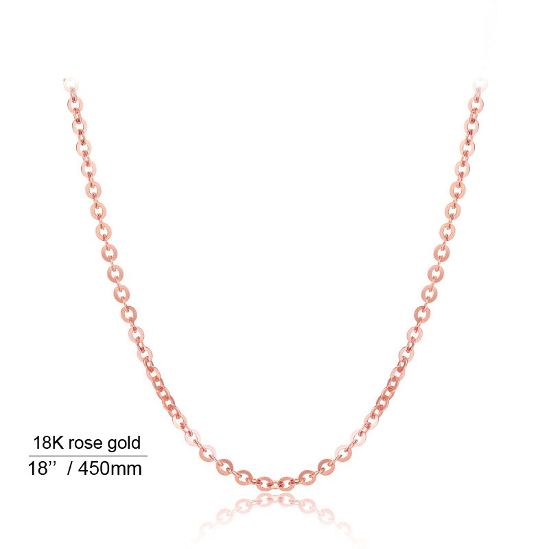 Genuine 18K White Yellow Gold Chain 18 Inches Au750 Rose Gold Necklace Pendant Wendding Party For Women