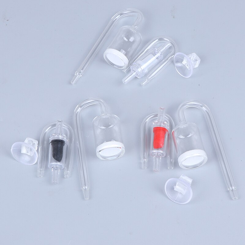 Aquarium Glas CO2 Diffusor Überprüfen Ventil U bilden Glas Rohr Saugnapf Bausatz Für Aquarium Aquarium Überprüfen Ventil einstellen CO2 Zerstäuber