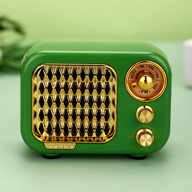 Retro Radio Digital Radio FM MP3 Digital Linternet Radio Portable FM Radio Mini Bluetooth Speaker Old Fashioned Classic Style: Green