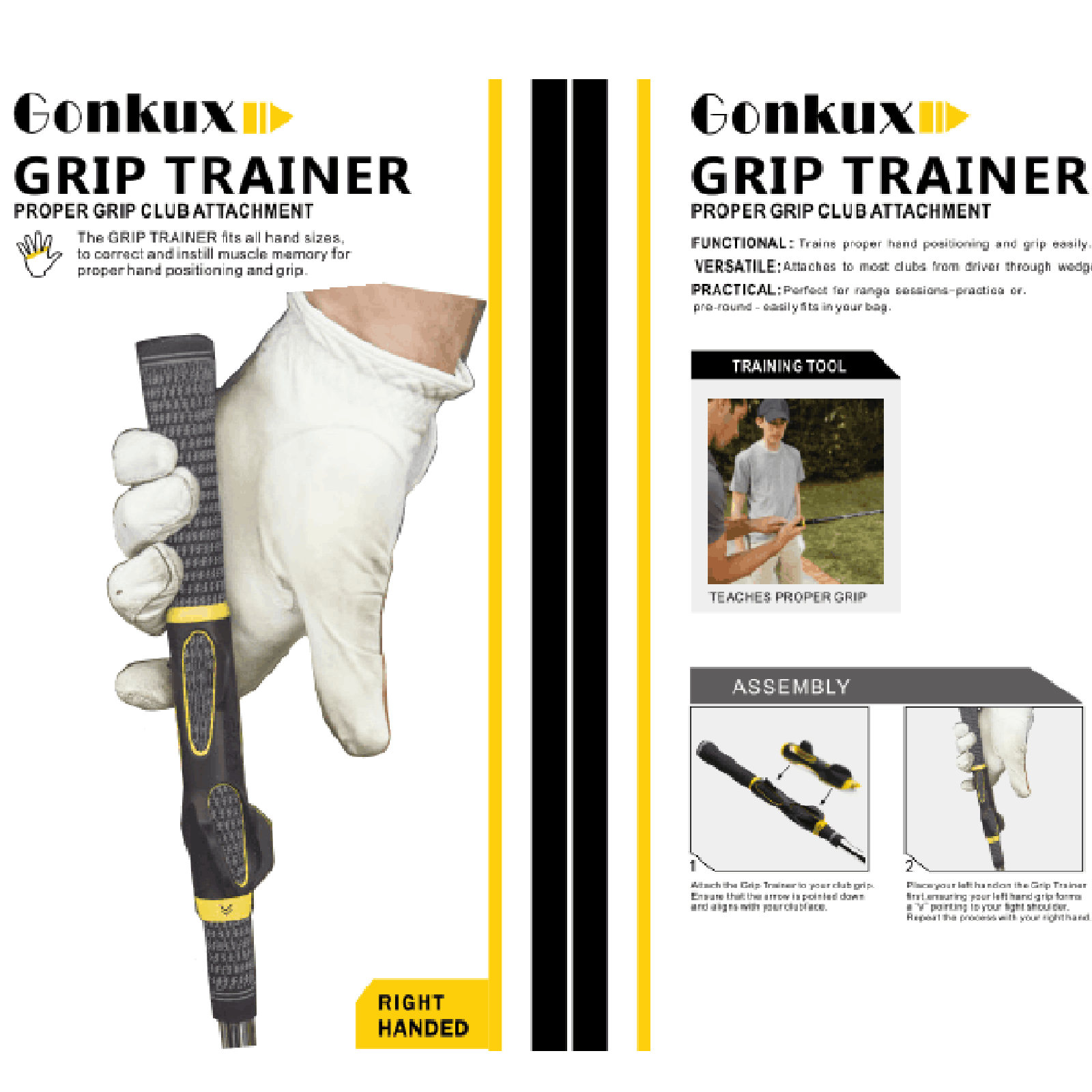 Golf Posture Correction Attachment Golf Swing Trainer Grip Practicing Aid for Improving Hand Positioning