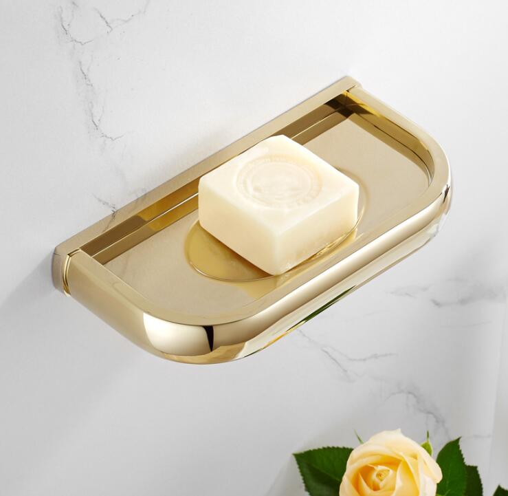 Koper Handdoekenrek Europese Stijl Golden Badhanddoek Rack Badkamer Badkamer Kamer Plank Hardware Hanger Set Bad Hardwares: soap dish