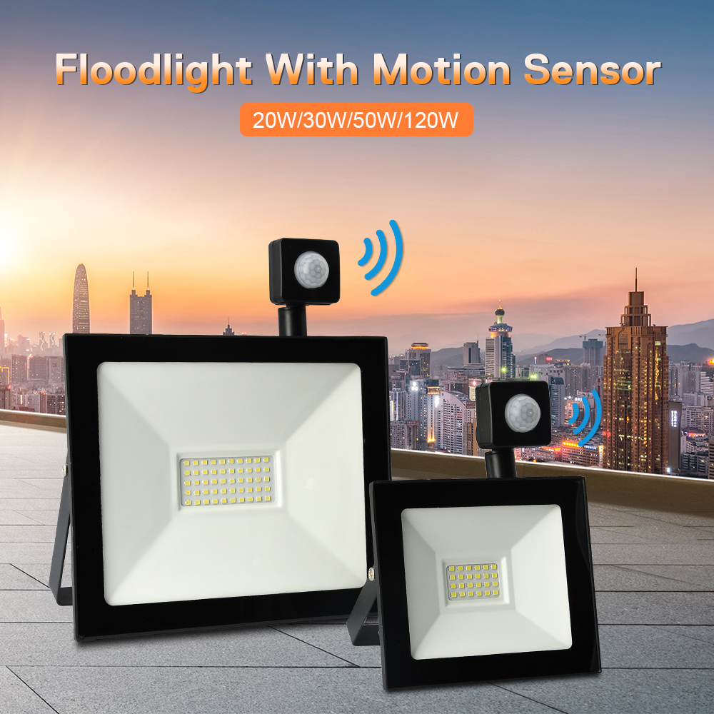 Led Schijnwerper Motion Sensor Reflector Lamp SpotLight 20 30 50 100W Led Spot light Outdoor AC220V IP66 Projector Licht