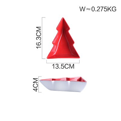 Vrolijk Kerst Cadeaus Creatieve Keramische Desserts Platen Leuke Rode Elanden Boom Sharp Porselein Droge Vruchten Witte Beer Ontbijt Gerechten: C