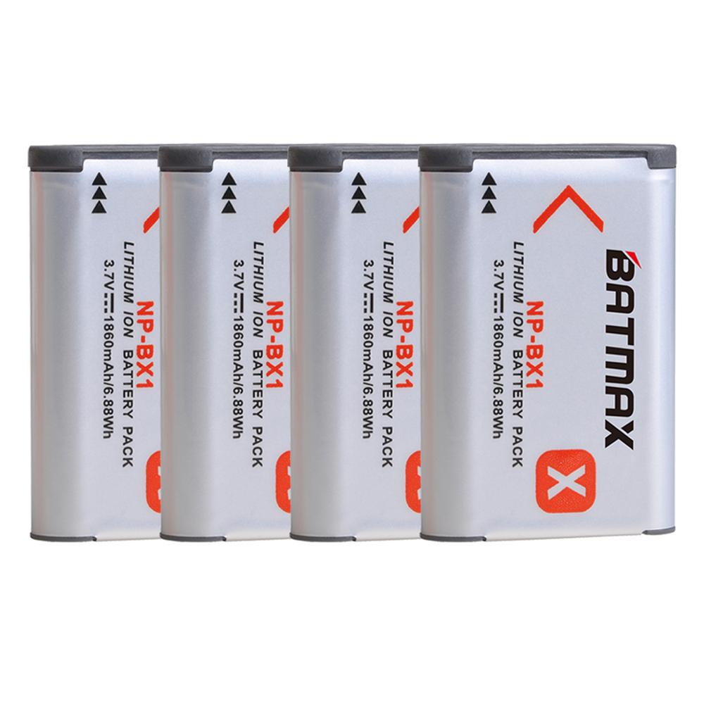Batmax np -bx1 np bx1 npbx 1 akku 1860 mah + lcd-kaksoislaturi sony fdr -x3000r rx100 as100v as300 hx400 hx60 as50 wx350 as300v:lle: 4 akkua