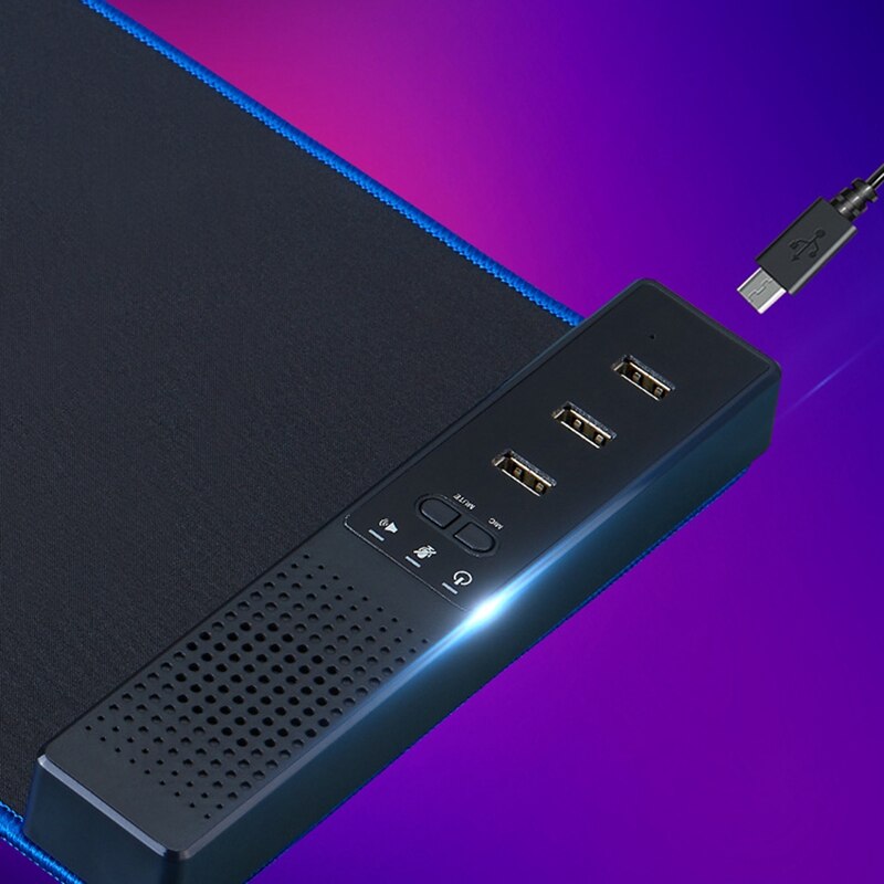 3 in 1 Computer Speakers with Microphone &amp; Hubs &amp; Mouse Pad, USB Conference Speaker, PC Mic for Video Conference