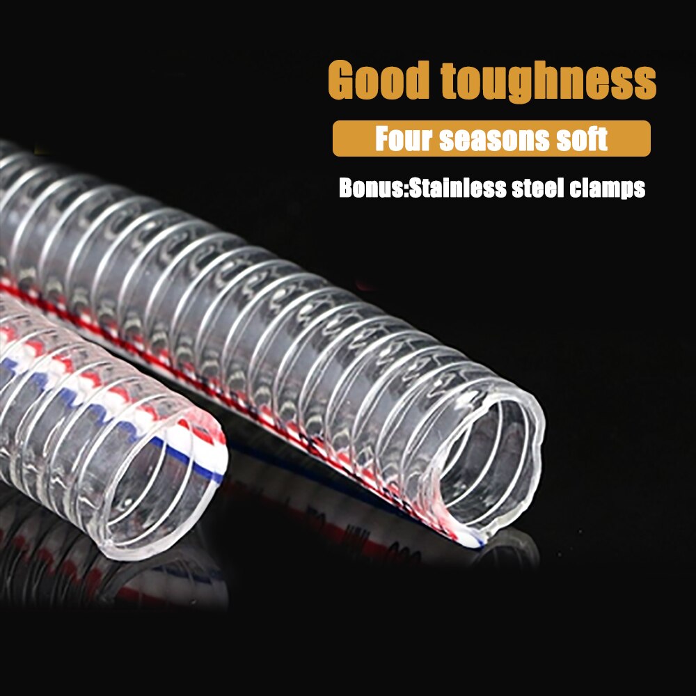 FDIK 16/19/25/32/38/40/45/50mm PVC transparent steel wire hose high temperature resistant antifreeze plastic water pipe