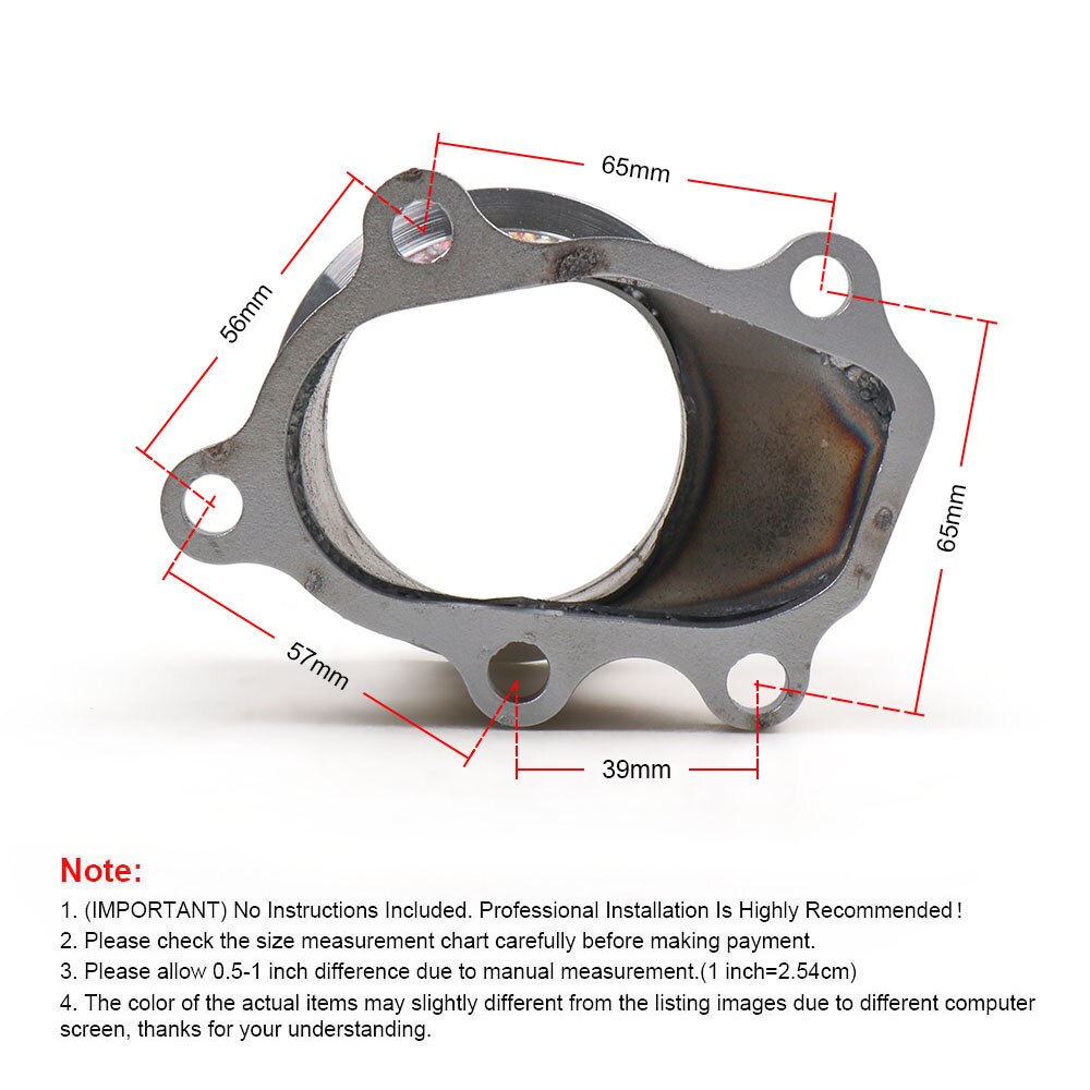 For  t25 t28 gt25 gt28 to 2.5 &quot; turbo-nedløbsadapter 63mm v-bånds klemflange  bx102142