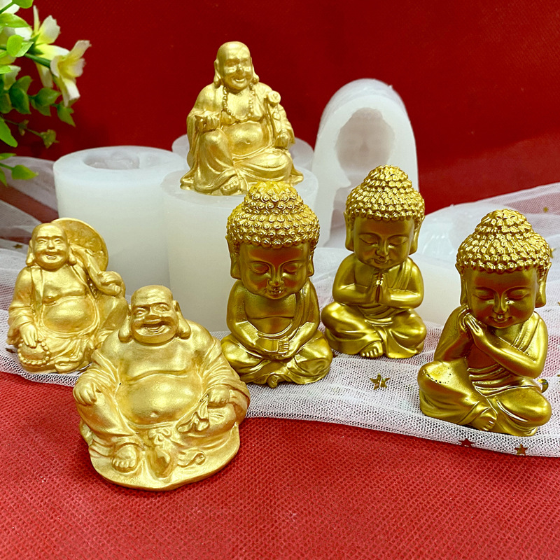 Maitreya – moule en résine époxy 3D pour fabrication de bougies, en Silicone, pour Fondant, décoration, chocolat, Statue de bouddha