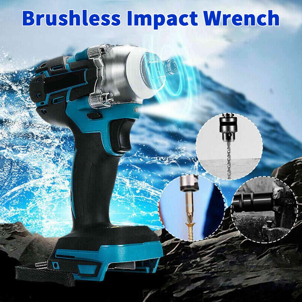 18V 520N.M Electric Wrench Cordless Drill Screwdriver Brushless Impact Rechargeable Wrench With Screw Sockets Power Tool