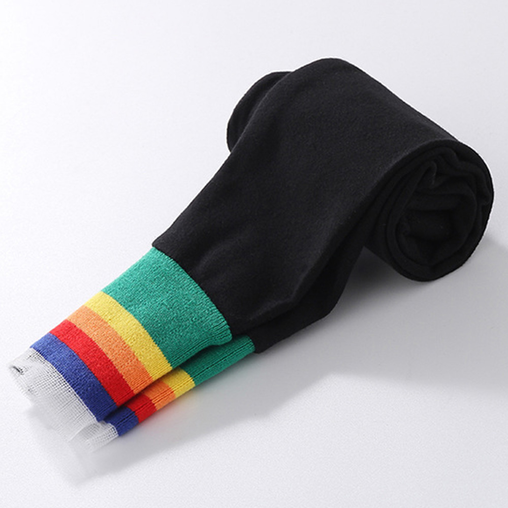 Leggings per bambini per ragazze a righe in cotone primavera autunno Casual pantaloni per bambini Boutique abbigliamento per bambini: Black / 130cm