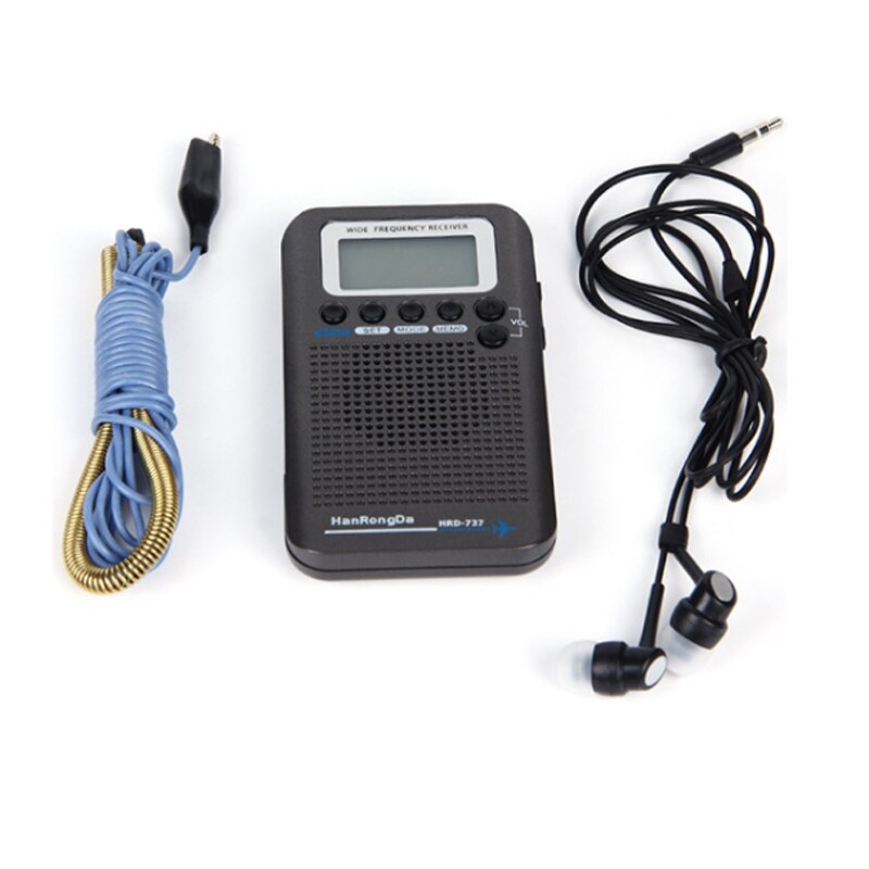 Portable Full Band Radio Aircraft Band Receiver FM/AM/SW/ CB/Air/VHF World Band with LCD Display Alarm Clock HRD-737