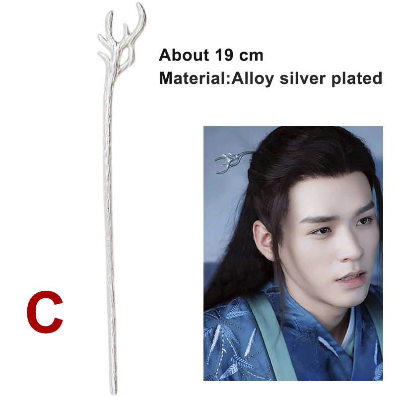 Word Of Honor Wen Ke Xing Cosplay Prop Fan Zhou Zishu Folding Fans Shan He Ling Tian Ya Ke Hairpin Hair Accessory: green