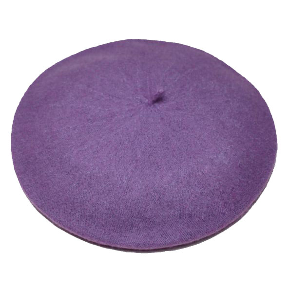 pas cher nouvelles femmes laine solide couleur béret femme Bonnet casquettes hiver tout assorti marche chapeau casquette 20 couleur: lilac