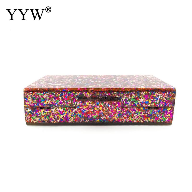 Frauen Luxus Schulter Taschen Kette Acryl Crossbody-tasche Handtasche Weibliche Kasten Tasche Kupplung Abend Partei Kupplungen Und Geldbörse