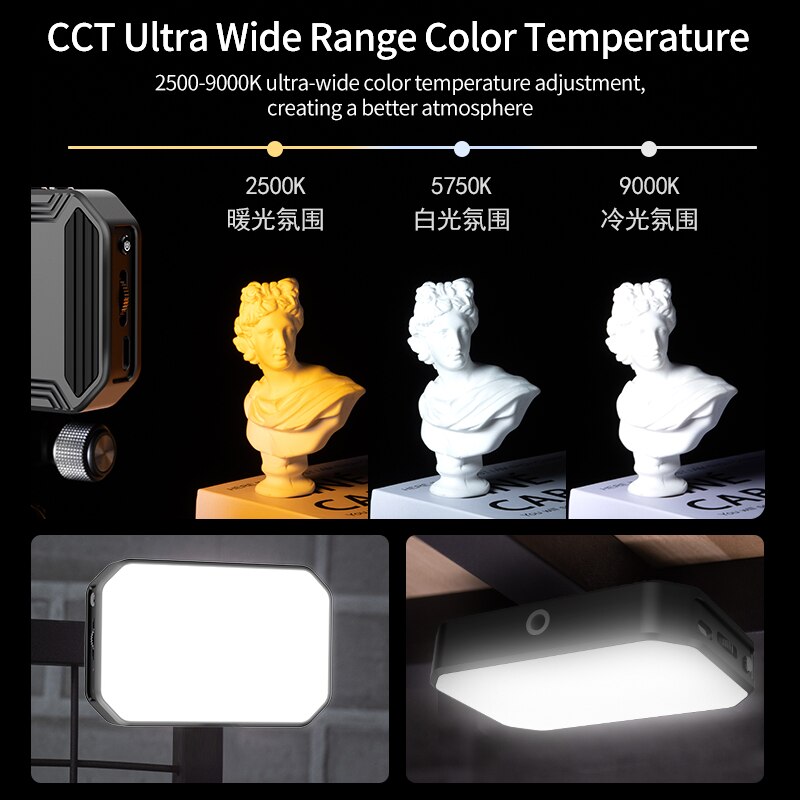 Ulanzi VL60 RGB Camera Light Pocket Led Video Light With Magnetic Dimmable CRI95+ 2500K-9000K 20 Light Scenes Effect Type-C Port