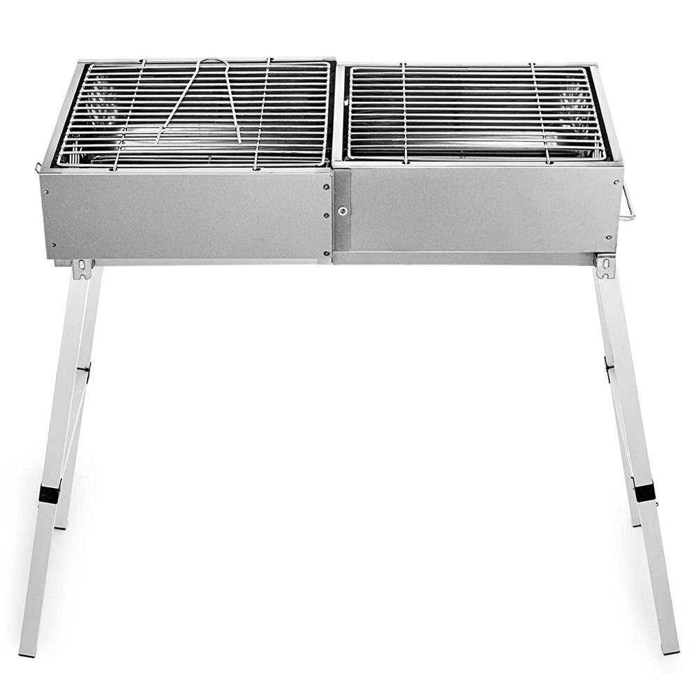 Barbecue à charbon Portable plié 60x30 cm Barbecue extérieur Barbecue en acier inoxydable Barbecue à charbon de bois Barbecue pliant