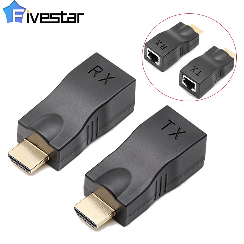 4K HDMI-Compatible Extender To 30M Over Extension 30M Over CAT5e / CAT6 UTP Ethernet Cable RJ45 Ports LAN Network For PC