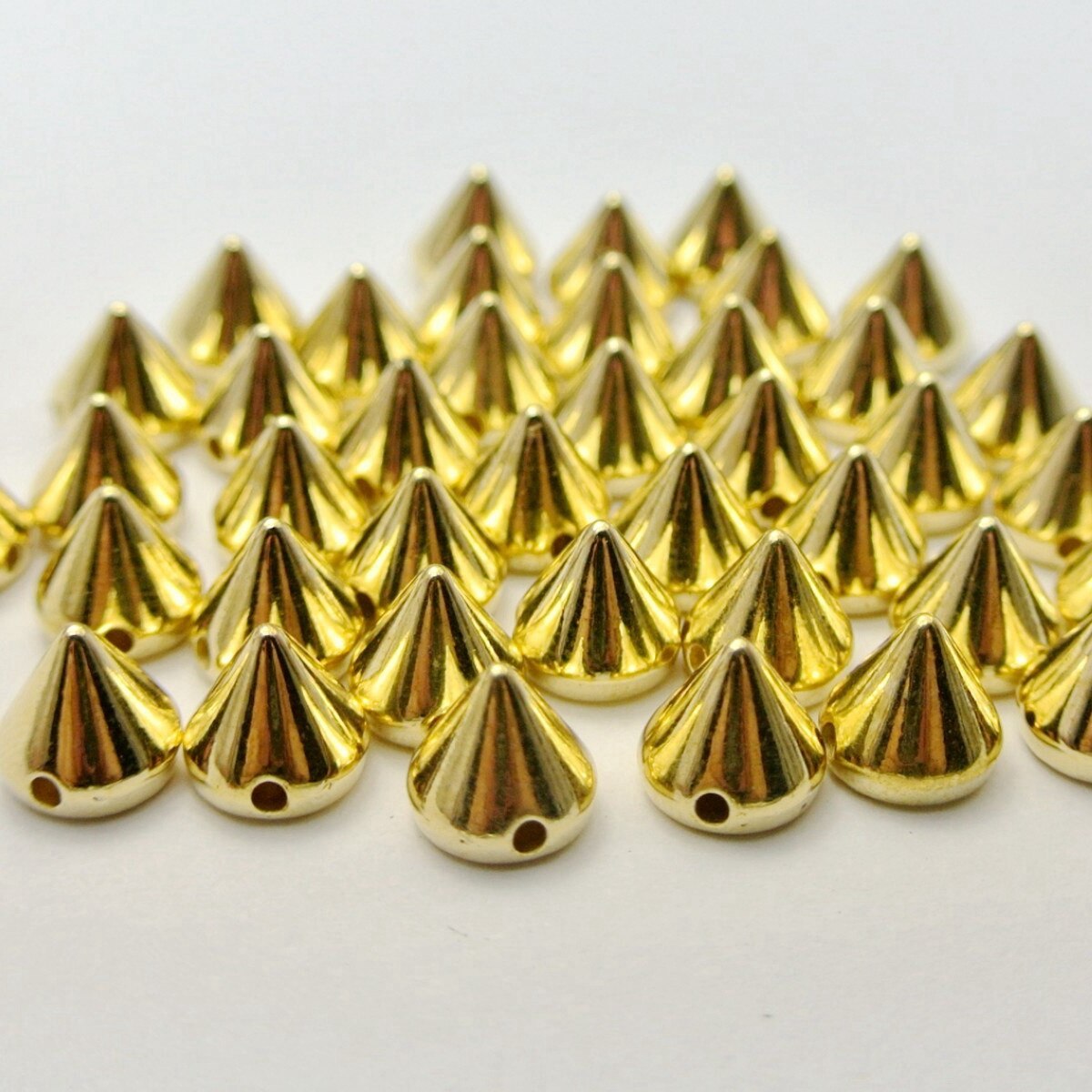 Craft DIY Metallic Silver/Gold Acrylic Rock Punk Spike Taper Stud Beads 6mm-12mm