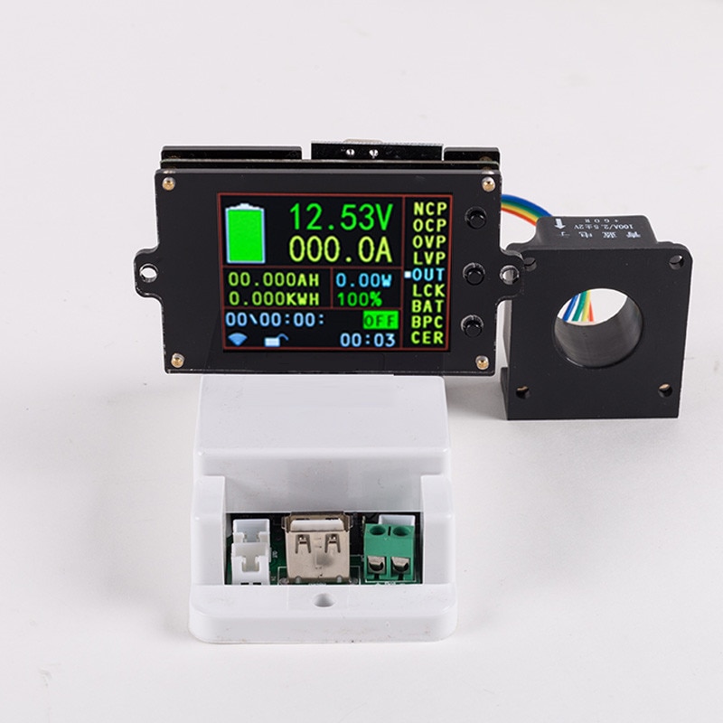DC 500V 100A 200A 500A medidor de voltaje inalámbrico amperímetro batería Solar carga coulómetro capacidad detector probador de potencia