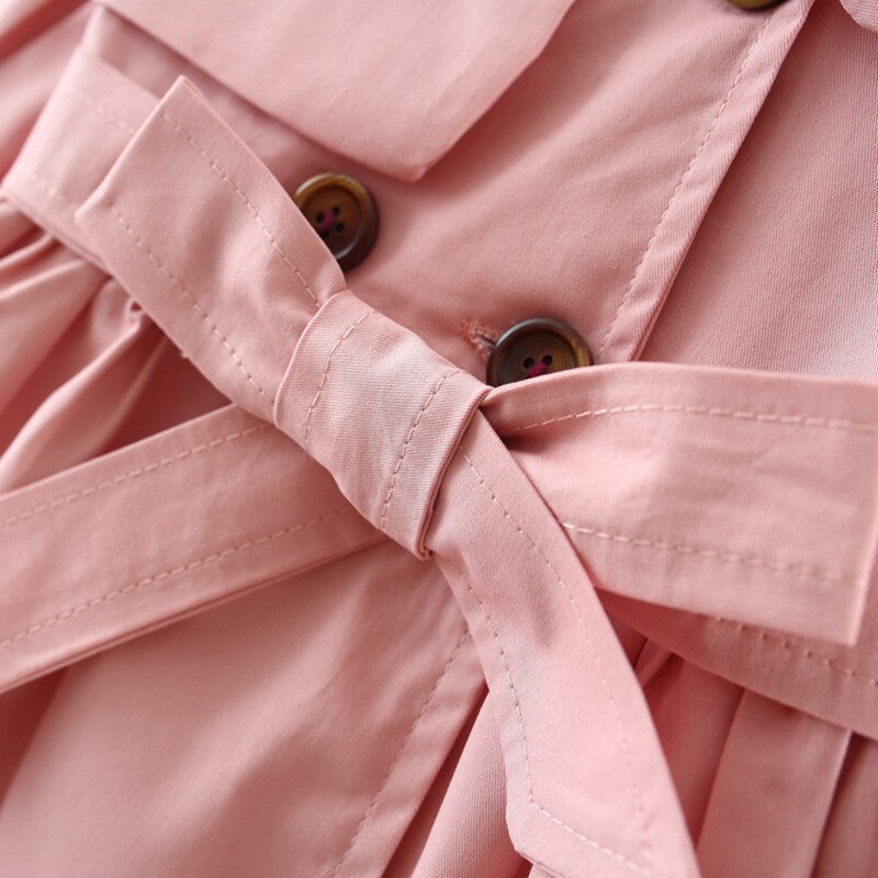 Baby Lotus Herfst Winter Kids Trenchcoat kinderen Baby Meisje Kleding Windjack Mode Effen Kleur Peuter Trenchcoat
