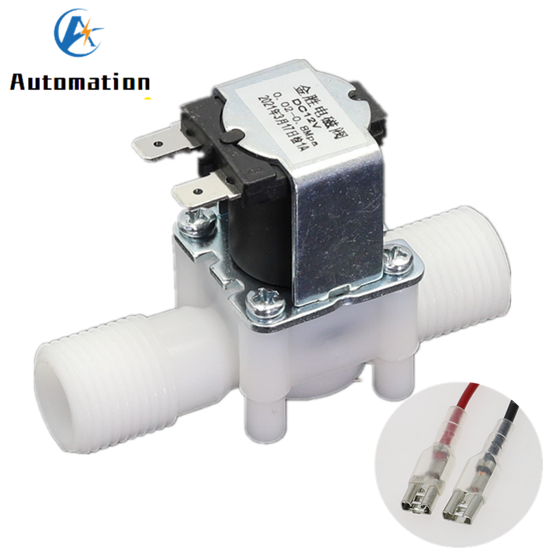 Válvula Solenoide de plástico de 1/2 ", 12V, 24V, 220V, válvula de agua NO/NC, válvula de agua de entrada/válvula de agua de drenaje