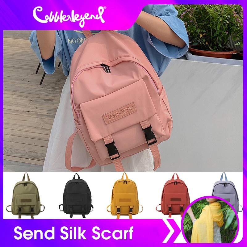 Afslappet taske kvinder rygsæk ensfarvet kvinder skuldertaske skoletaske til teenagepige børn rygsække rejsetaske