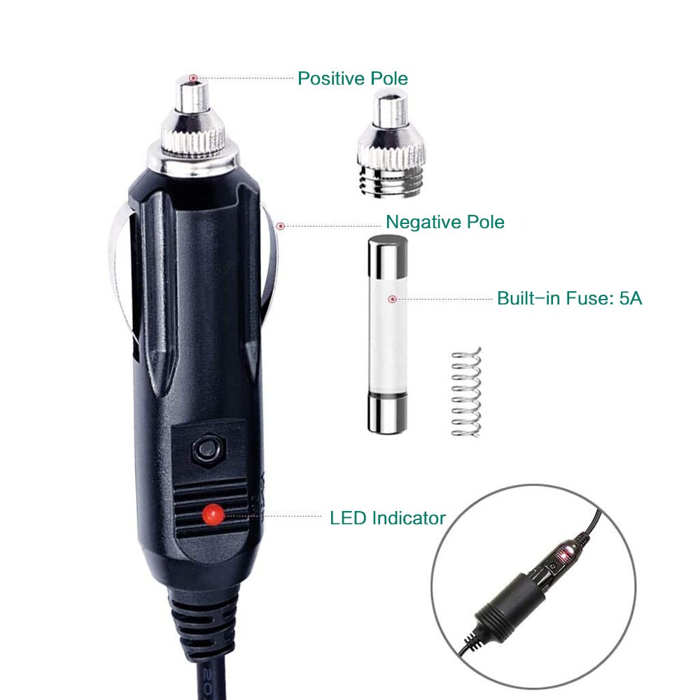 ALLPOWERS 12V 24V Ladekabel Zigarette Leichter Stecker Transfer zu DC 5521 Ladekabel für ALLPOWERS Tragbare Energie Bahnhof.