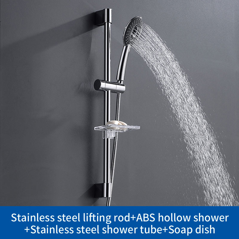 Adjustable 7 Function Sliding Bar Set Wall Mount Shower Riser Slide Bar with Hand Held Shower Sliding Bar Set Column Sliding Bar: Brushed Nickel