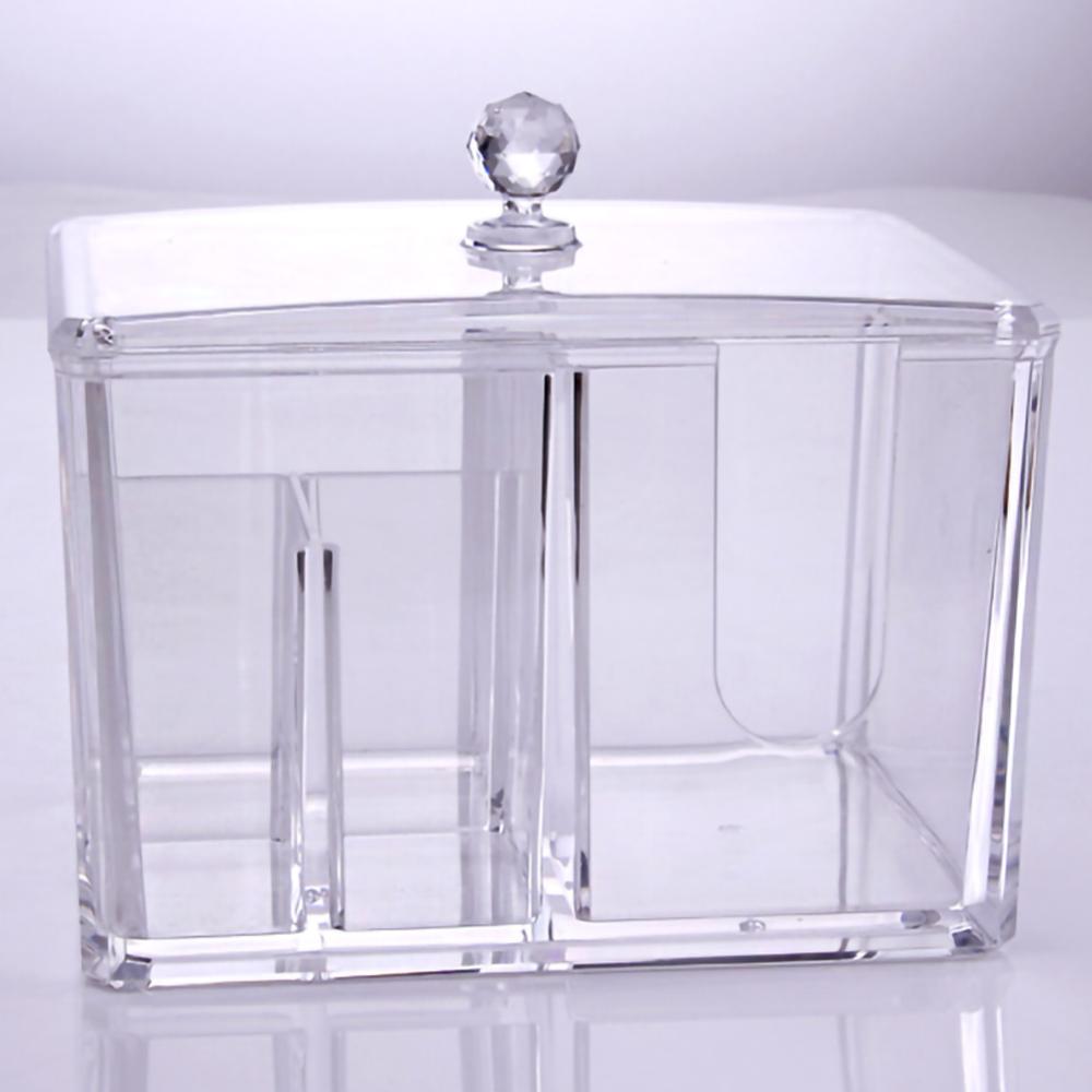 Transparent Cotton swab box Clear Acrylic Organizer Holder Makeup Pads Storage Box Desktop Organizer Jewelry Case for Cosmetics