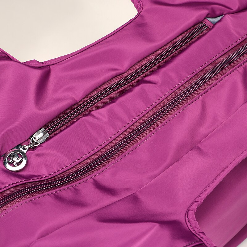 Bolso de hombro de nailon brillante para mujer, bolsa de viaje resistente al agua, gran capacidad, para mamá, Asa superior